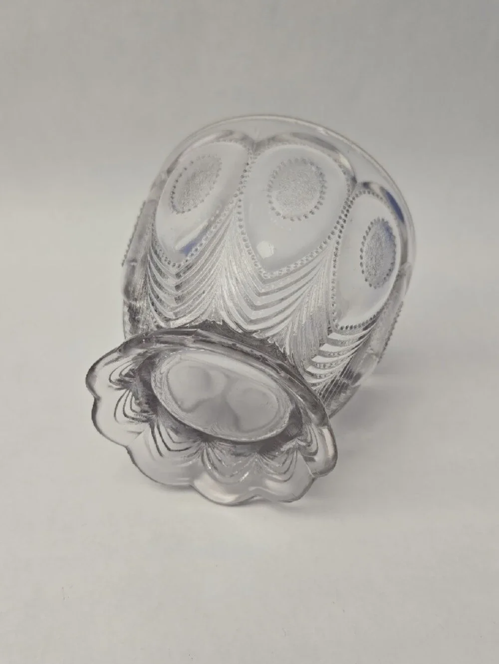 Antique EAPG Glass Covered Sugar Bowl